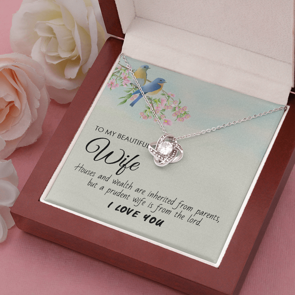 To My Beautiful Wife Necklace – Love Gift With Message Card