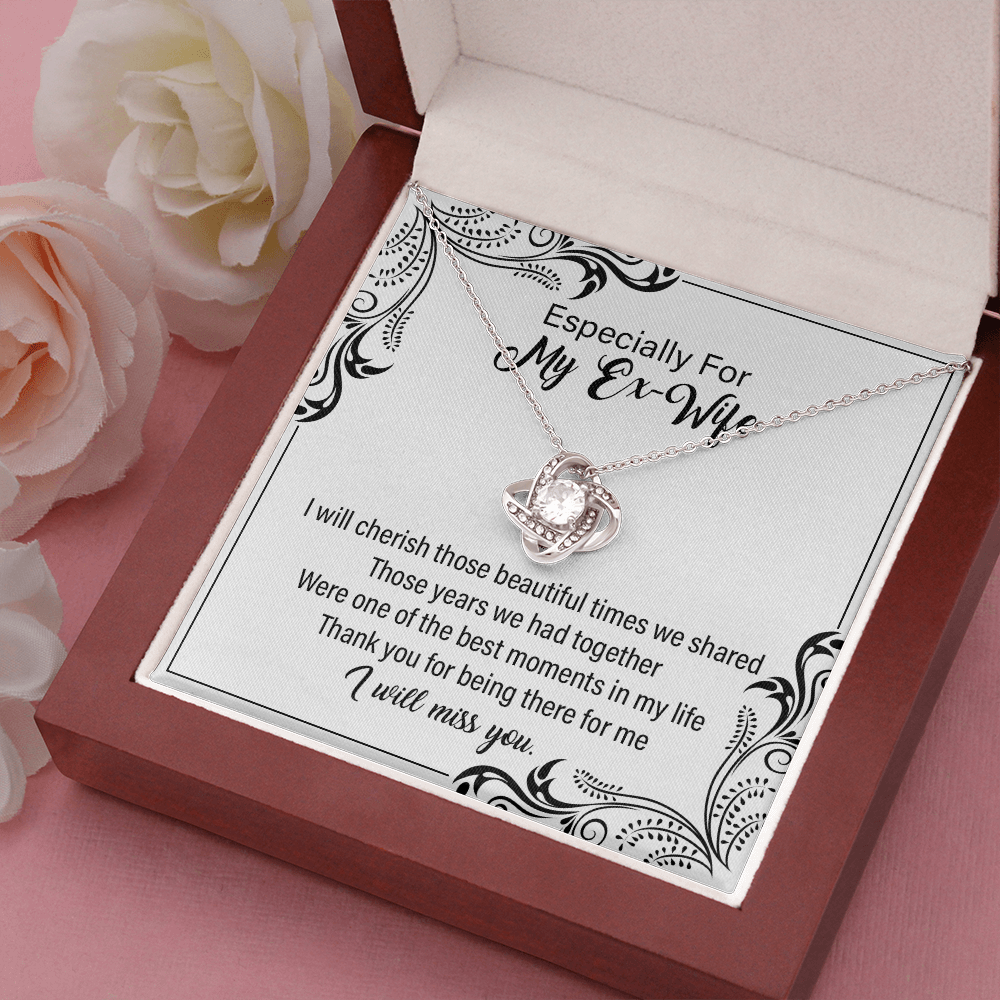 Ex-Wife Necklace Gift – I Will Miss You Message Card