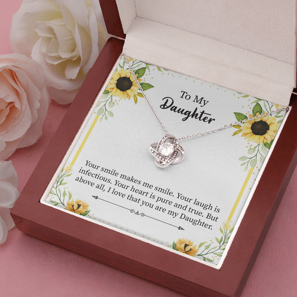 Daughter Necklace Gift from Mom or Dad – with Heartfelt Message Card