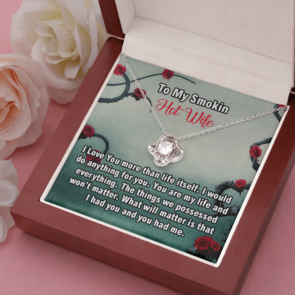 Hot Wife Necklace Gift from Husband with Romantic Message Card