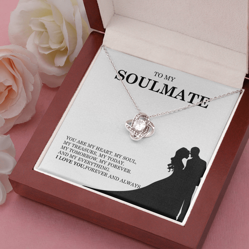 To My Soulmate Necklace Romantic Gift for Her With Message Card