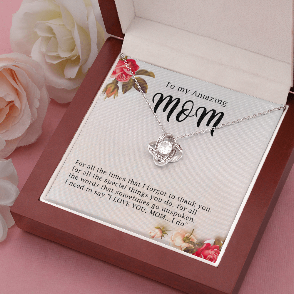 To My Amazing Mom Necklace Gift with Message Card