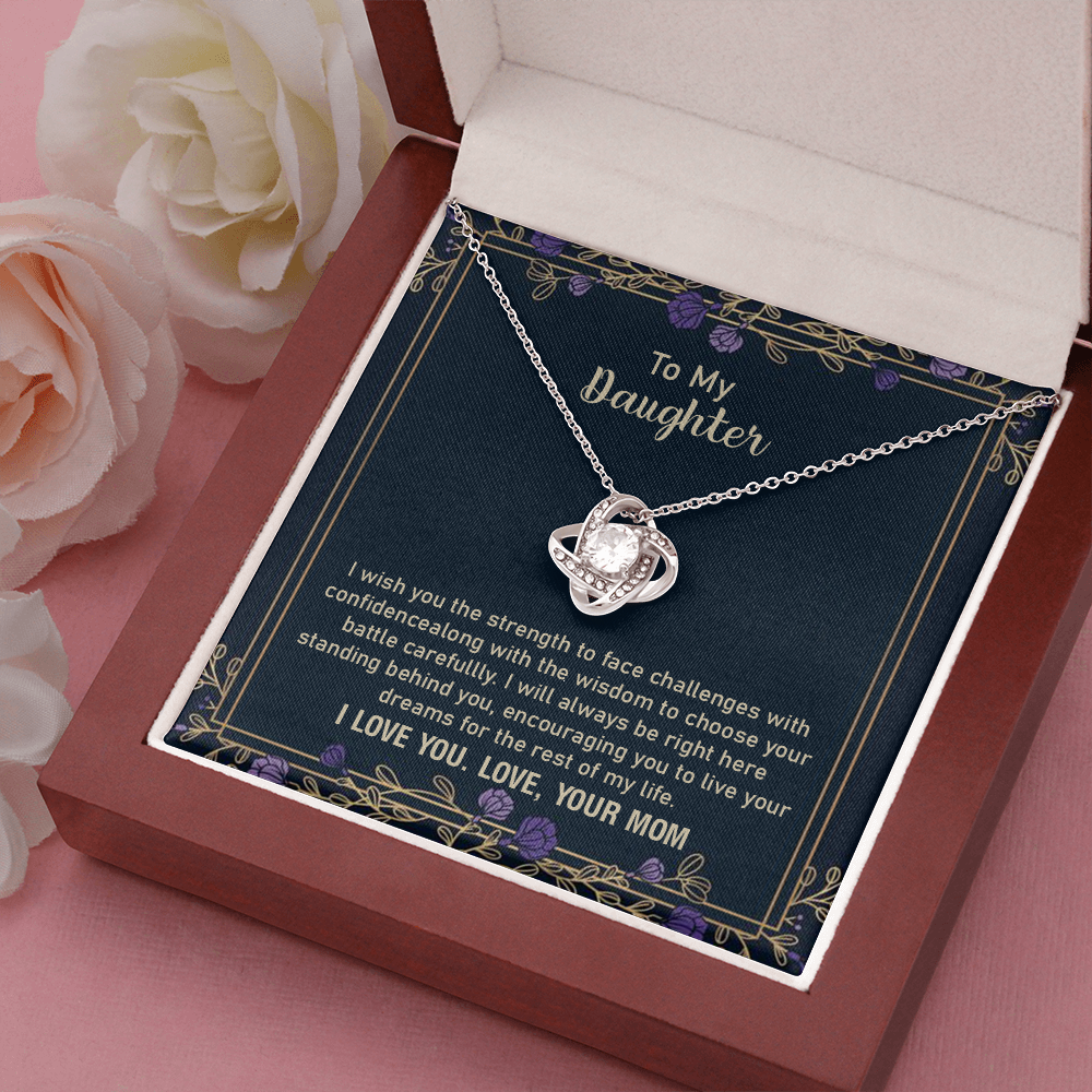 Daughter Necklace Gift from Mom – with Encouragement Message Card