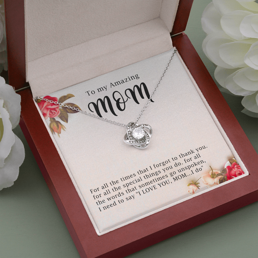 To My Amazing Mom Necklace Gift with Message Card