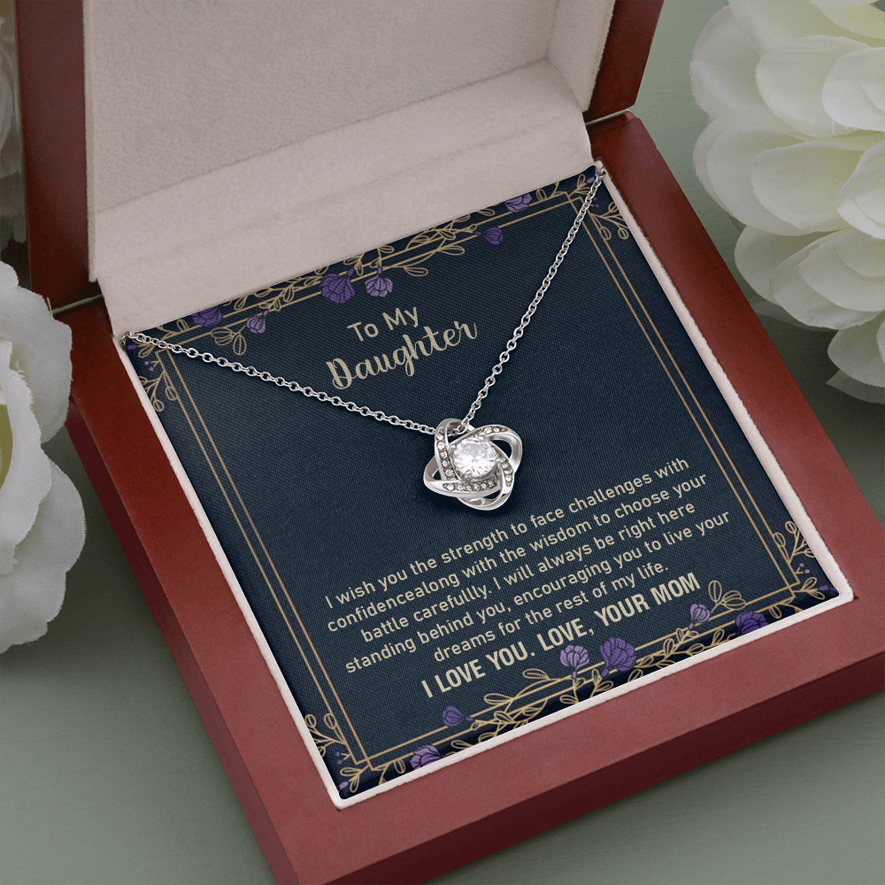 Daughter Necklace Gift from Mom – with Encouragement Message Card