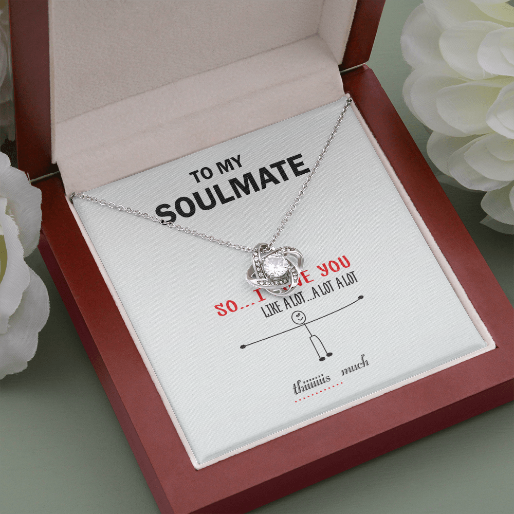 Funny Soulmate Necklace Gift with Cute Stick Figure Message Card for Her