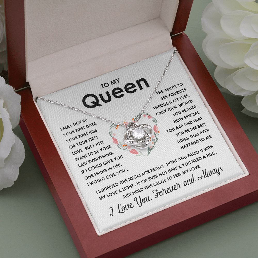 To My Queen Infinity Heart Necklace Gift for Her