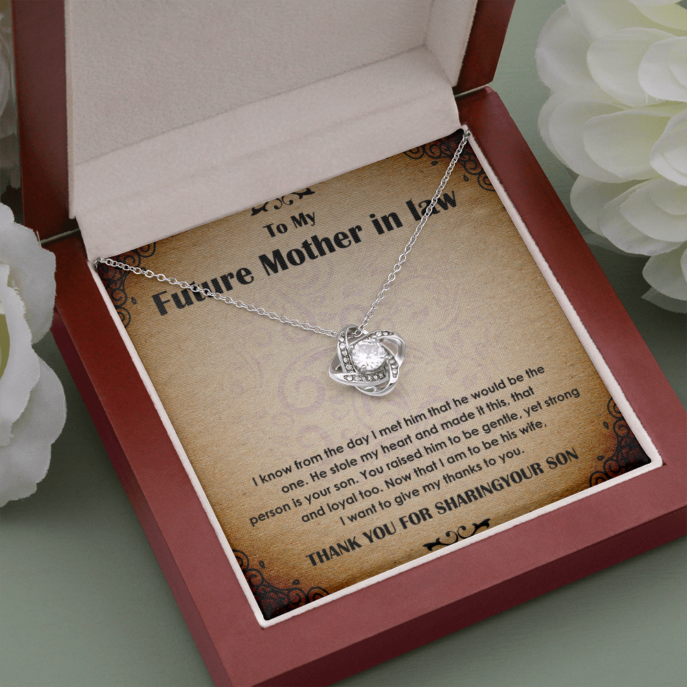 Future Mother-in-Law Necklace Gift from Bride with Vintage Message Card