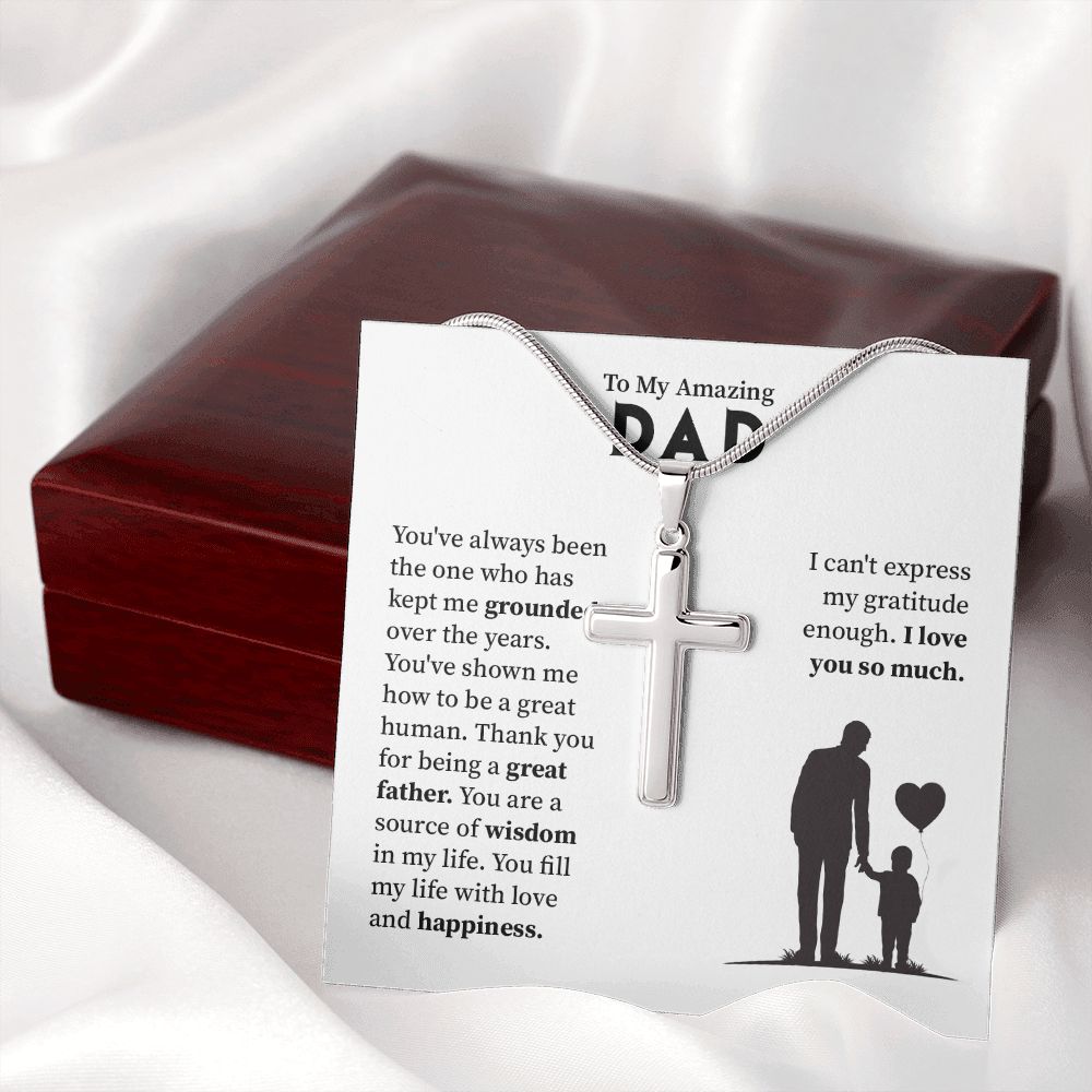 Necklace Gift for Dad From Son With Message of Gratitude