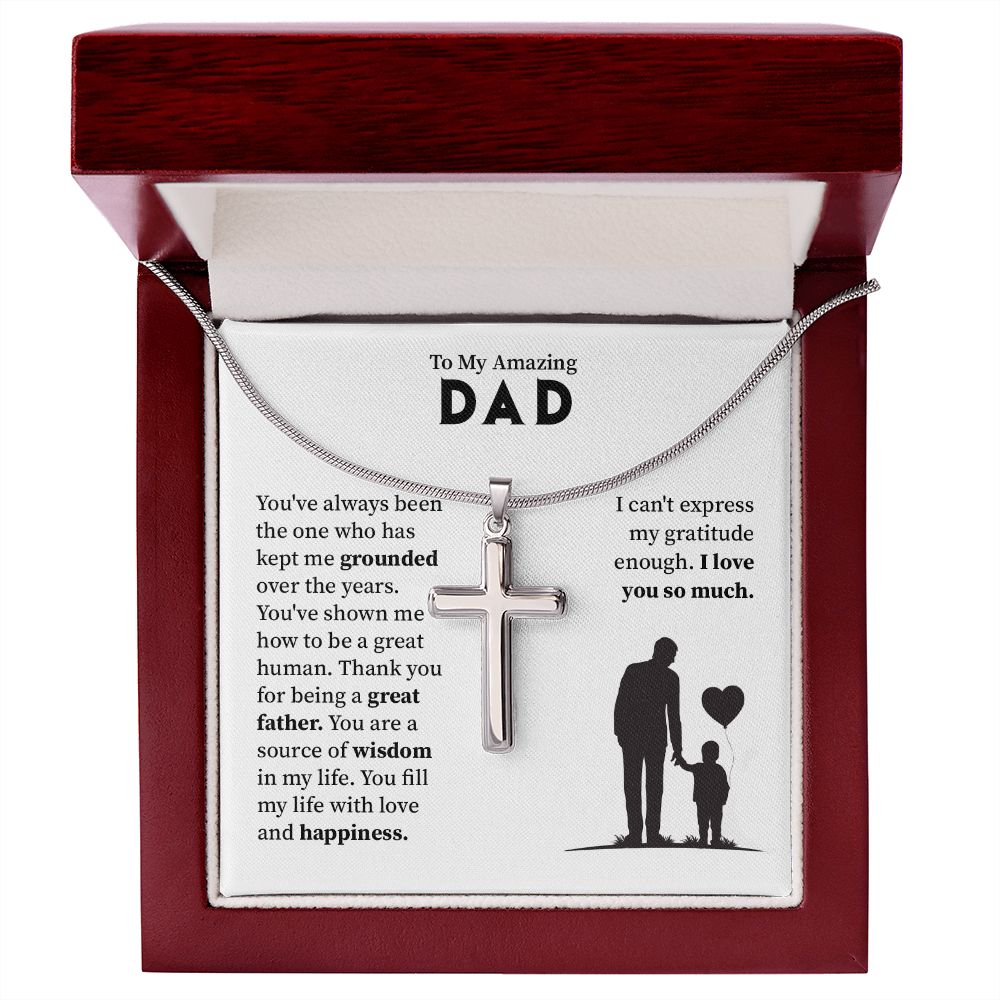 Necklace Gift for Dad From Son With Message of Gratitude