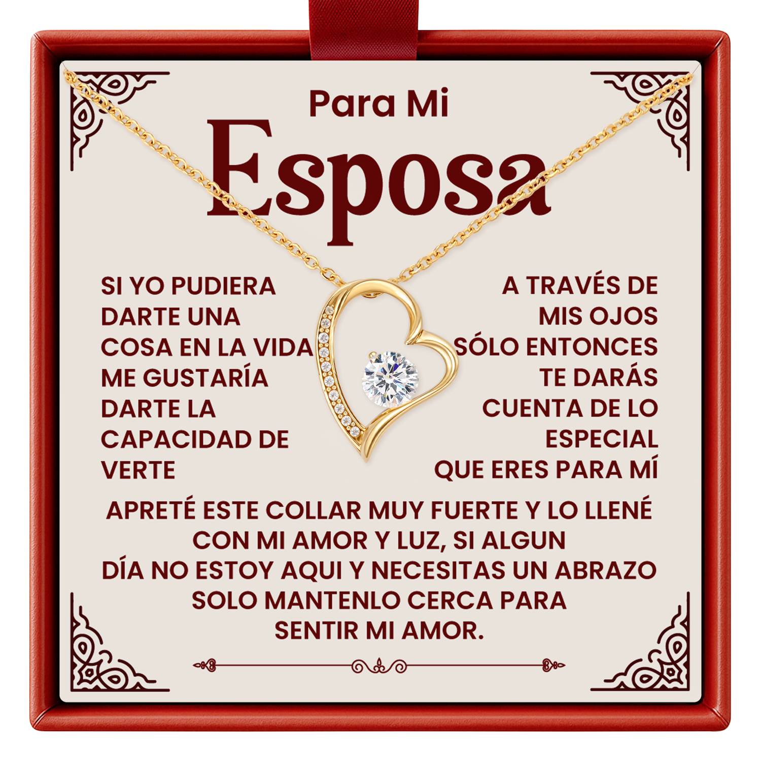 Spanish Message Card Necklace