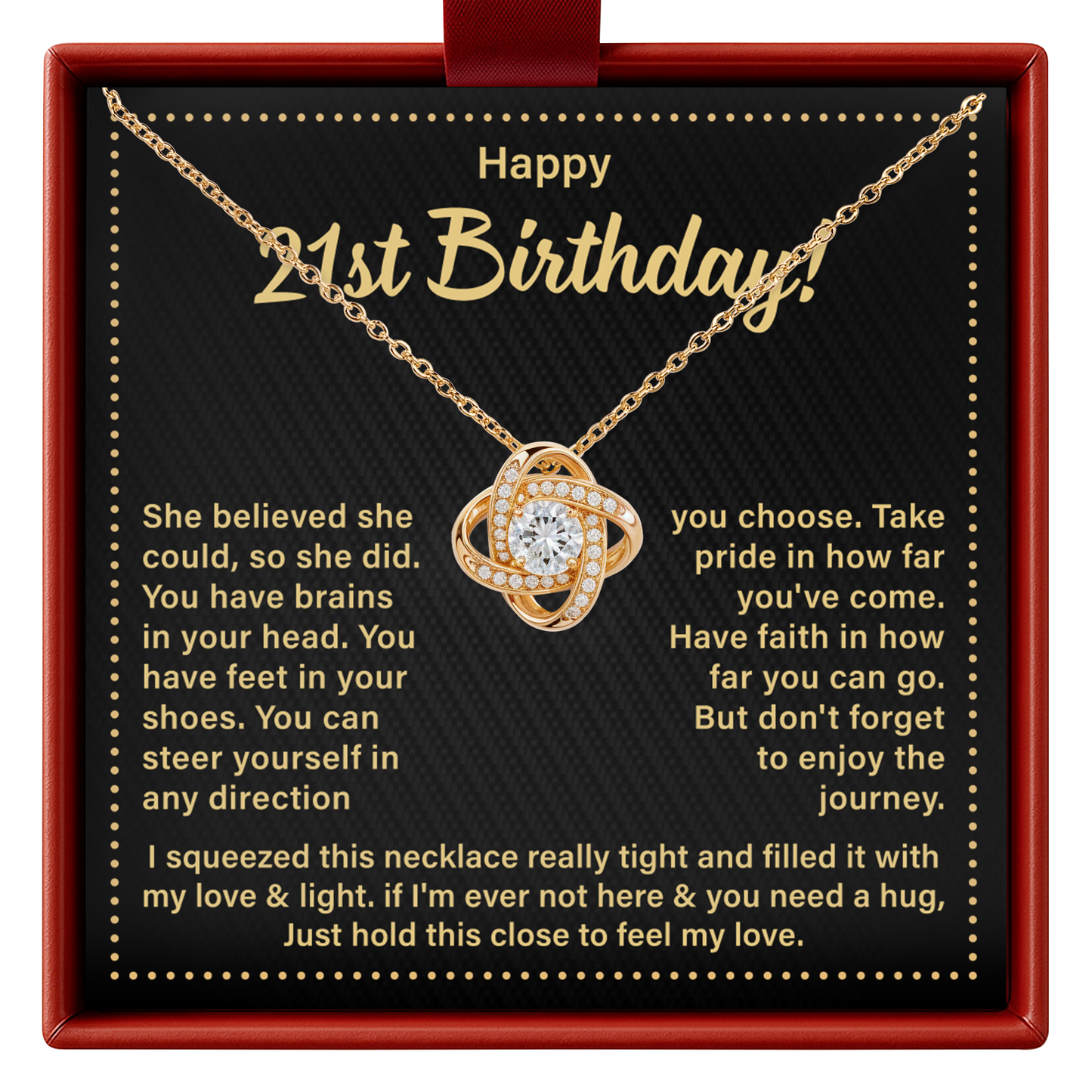21st Birthday Necklace for Her Gift from Mom or Dad