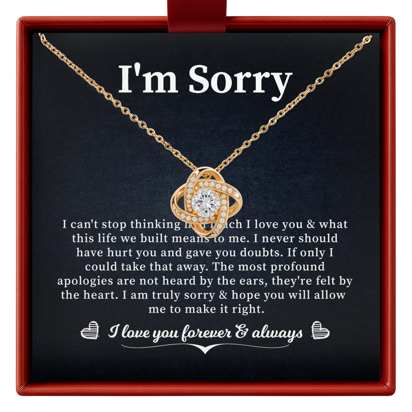 I’m Sorry Necklace for Wife or Girlfriend - Romantic Apology Gift Jewelry