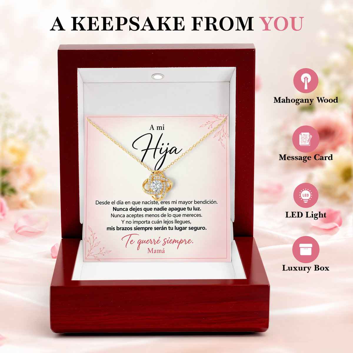 Spanish Daughter Necklace from Mom A Mi Hija Graduation Gift