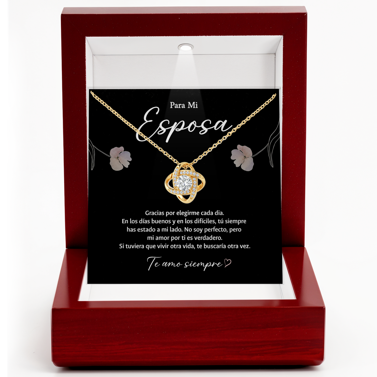 Para Mi Esposa Necklace Spanish Anniversary Gift for Wife
