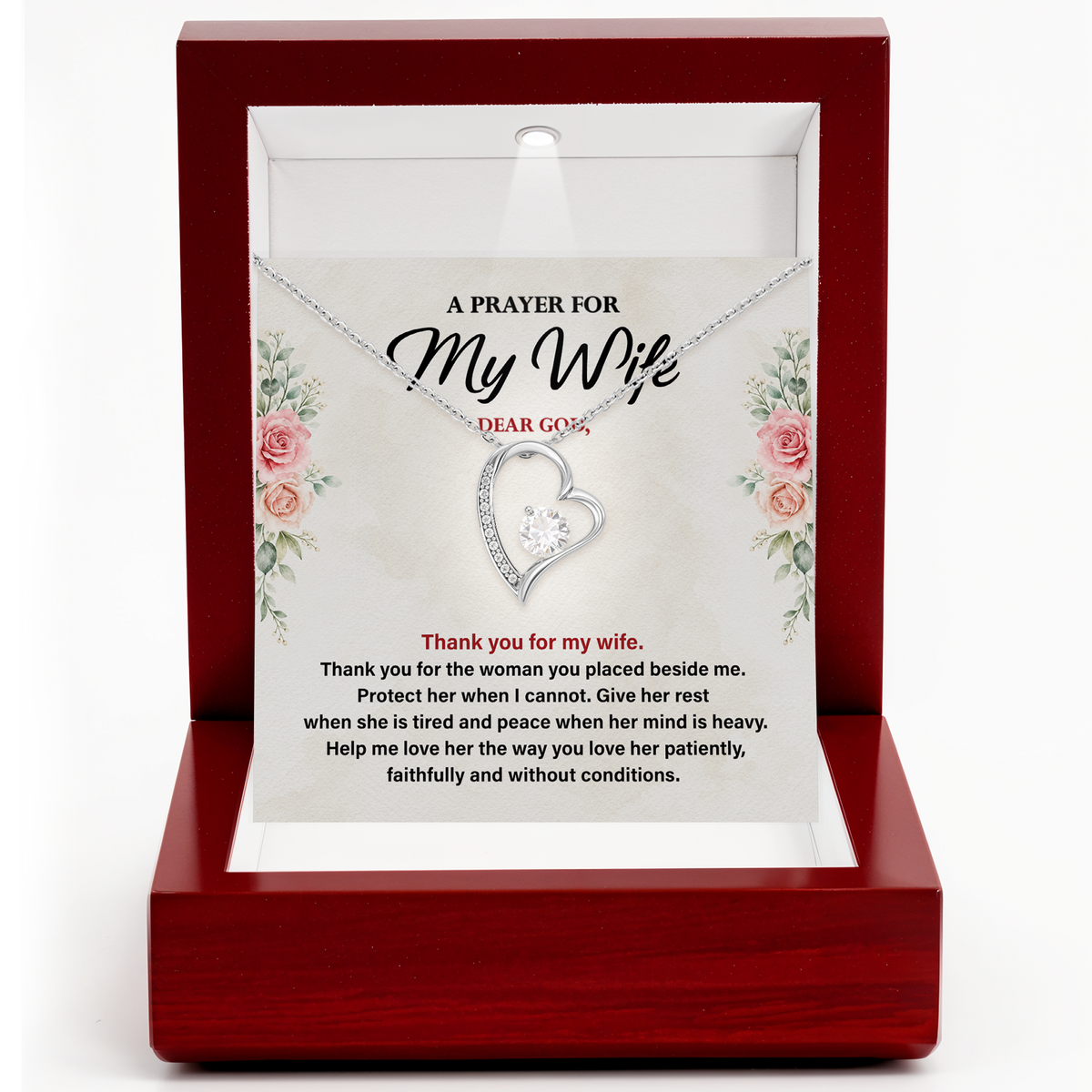 A Prayer for My Wife Necklace Christian Gift from Husband