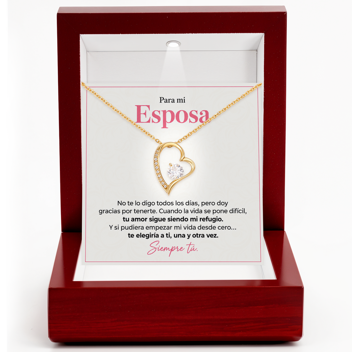Collar con corazón para la esposa, regalo del esposo para el Día de San Valentín