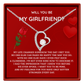 Will You Be My Girlfriend? - Romantic Proposal Gift, Heartfelt Love Message Keepsake, Celebrate New Beginnings Together