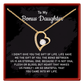 To My Bonus Daughter Heart Necklace Birthday Gift