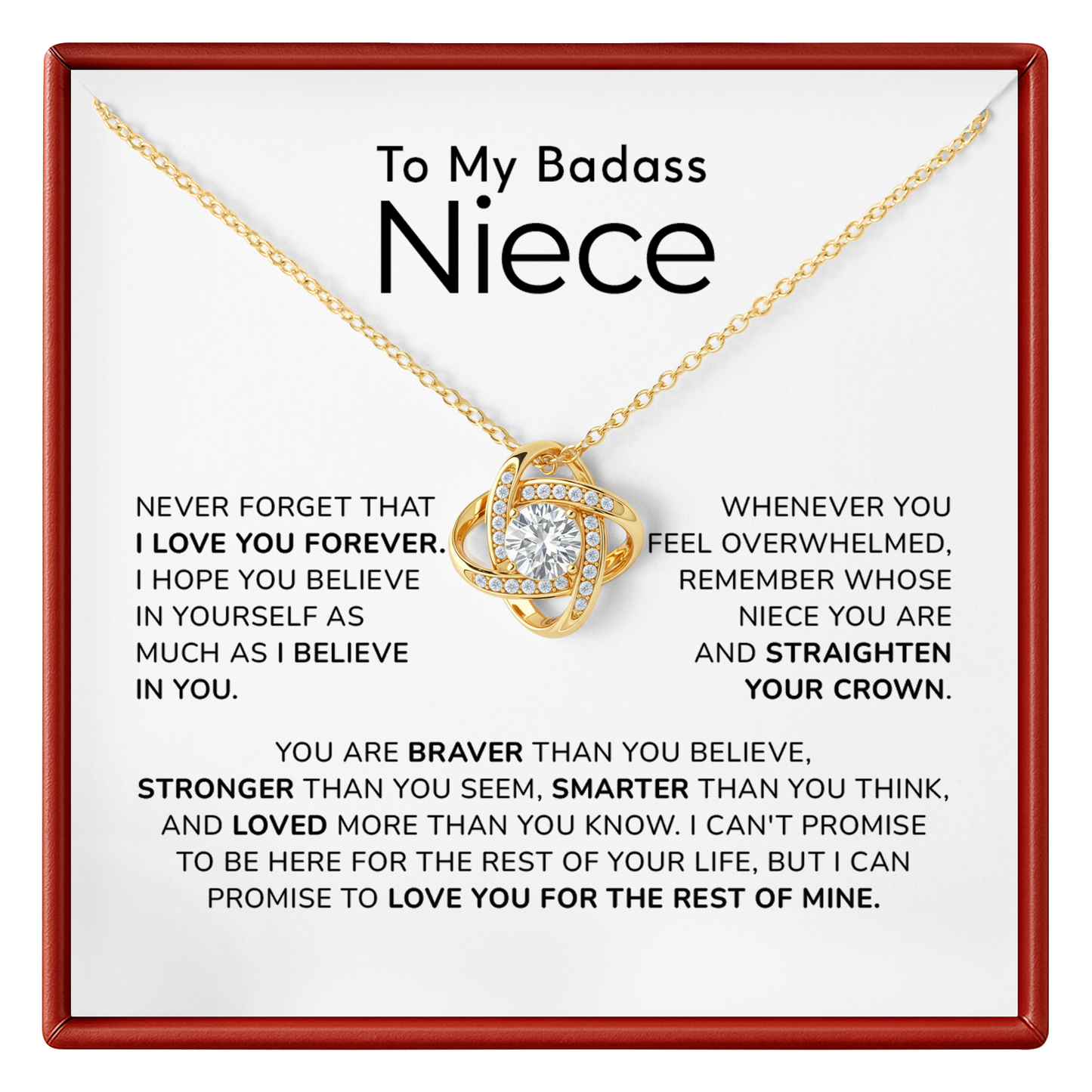 Badass Niece Necklace Birthday Gift from Aunt or Uncle
