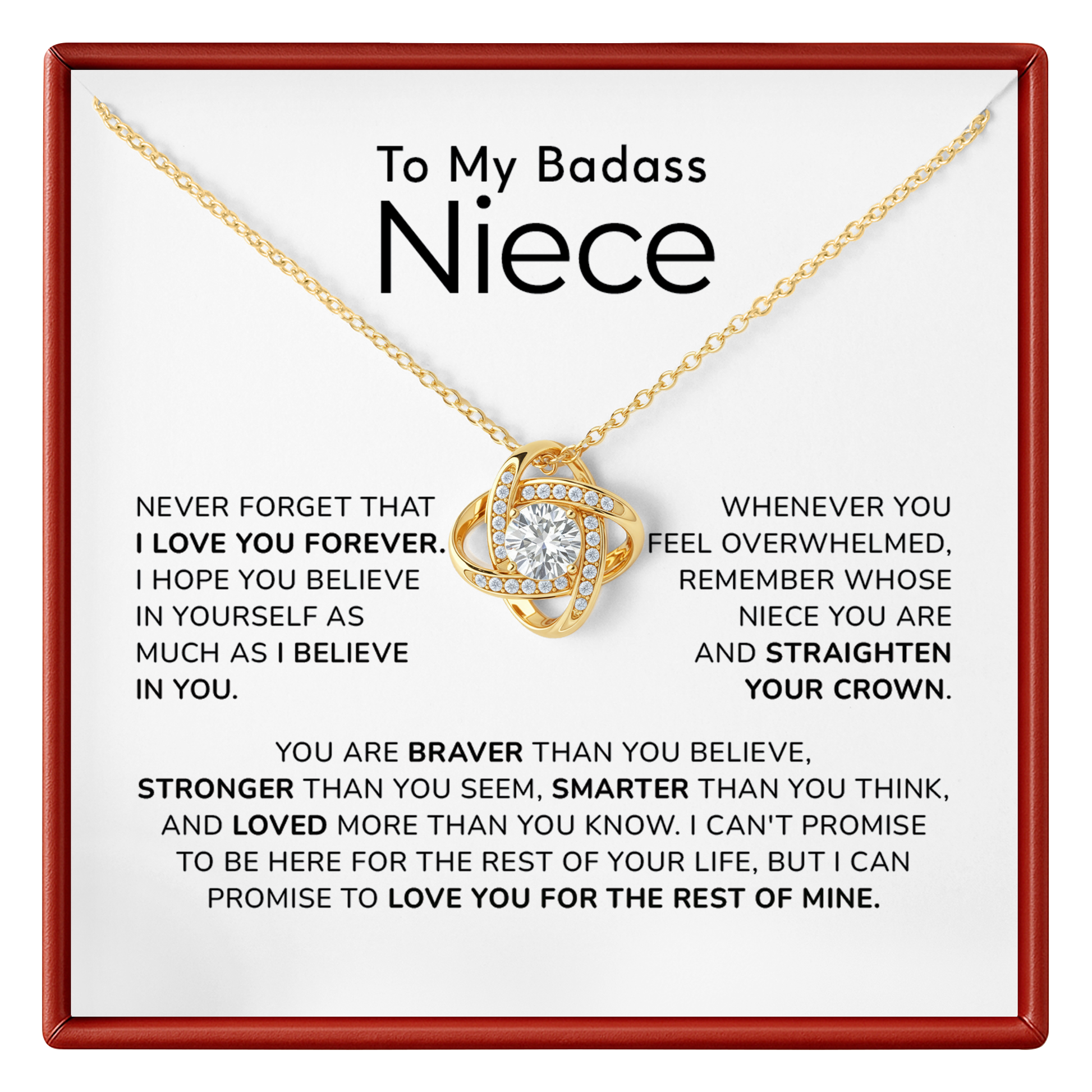 Badass Niece Necklace Birthday Gift from Aunt or Uncle