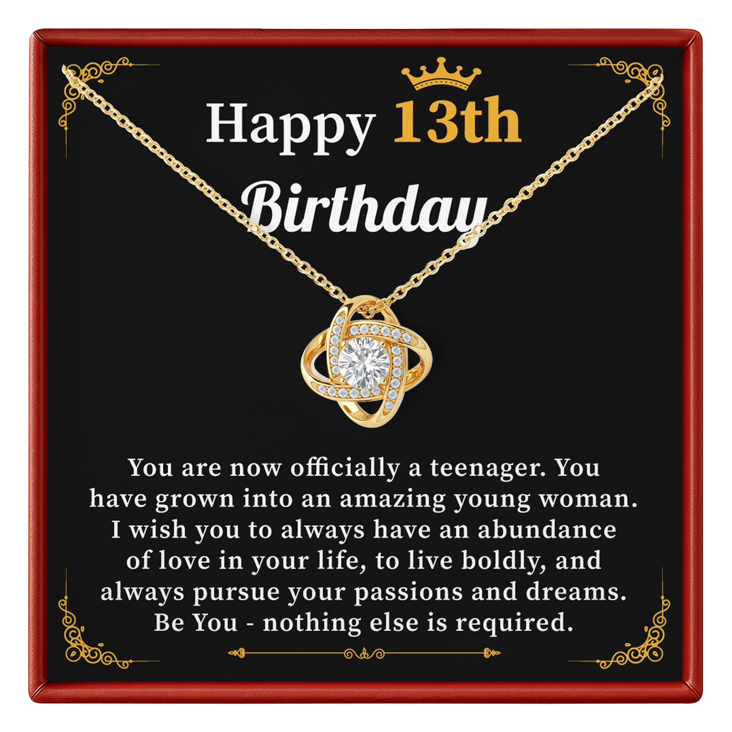 13th Birthday Necklace for Girl Gift from Mom or Dad