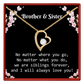 Brother & Sister Heart Necklace Birthday Gift for Sister