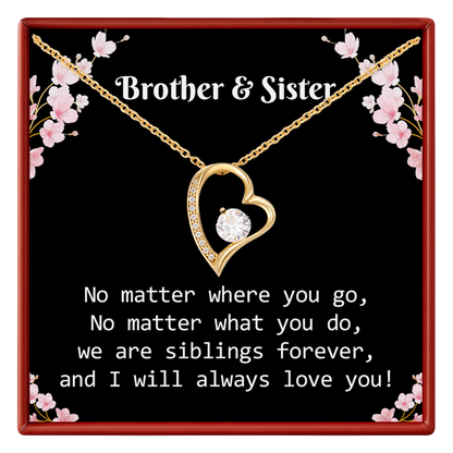 Brother & Sister Heart Necklace