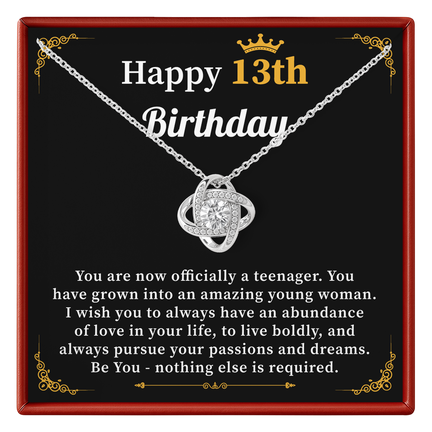 13th Birthday Necklace for Girl Gift from Mom or Dad