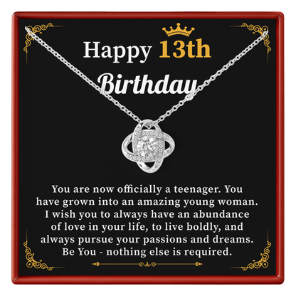 13th Birthday Necklace for Girl Gift from Mom or Dad