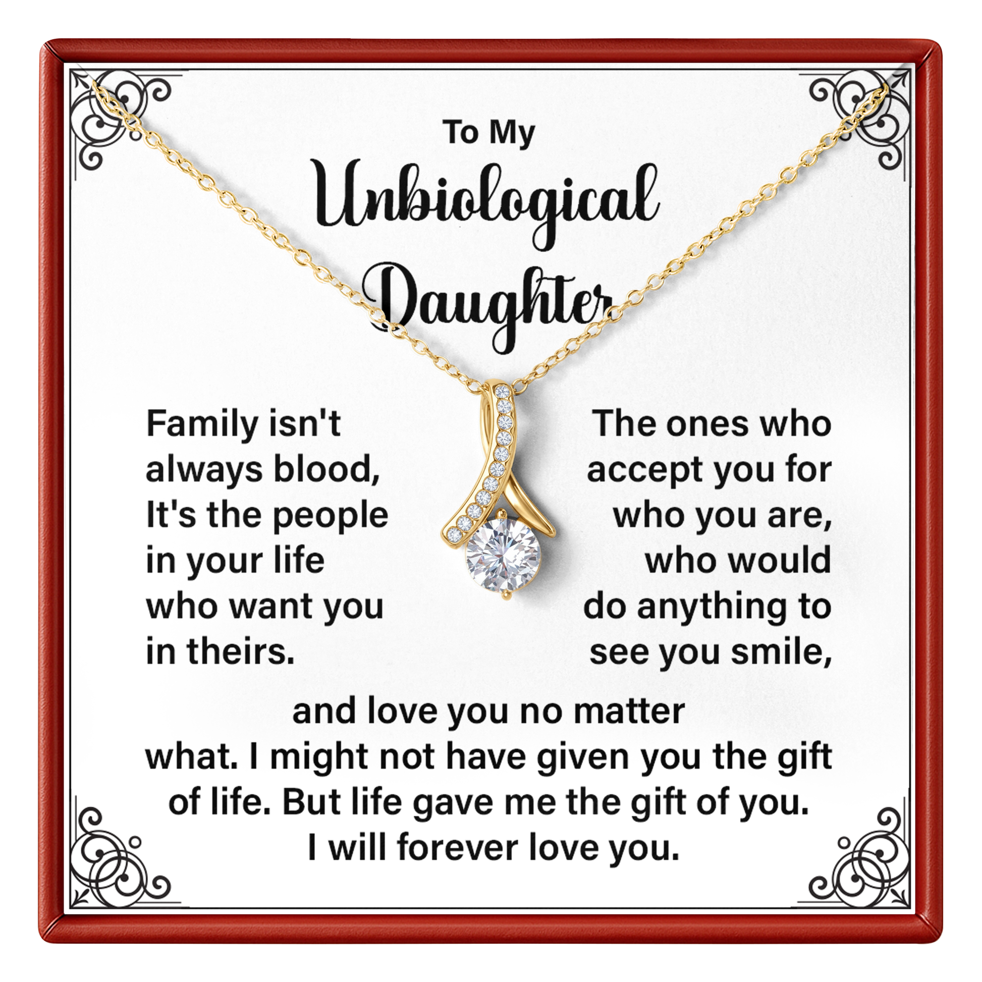 Meaningful Bonus Daughter Gift with Message Card Birthday, Christmas & Family Keepsake Jewelry