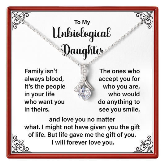 Unbiological Daughter Necklace with Gift Box