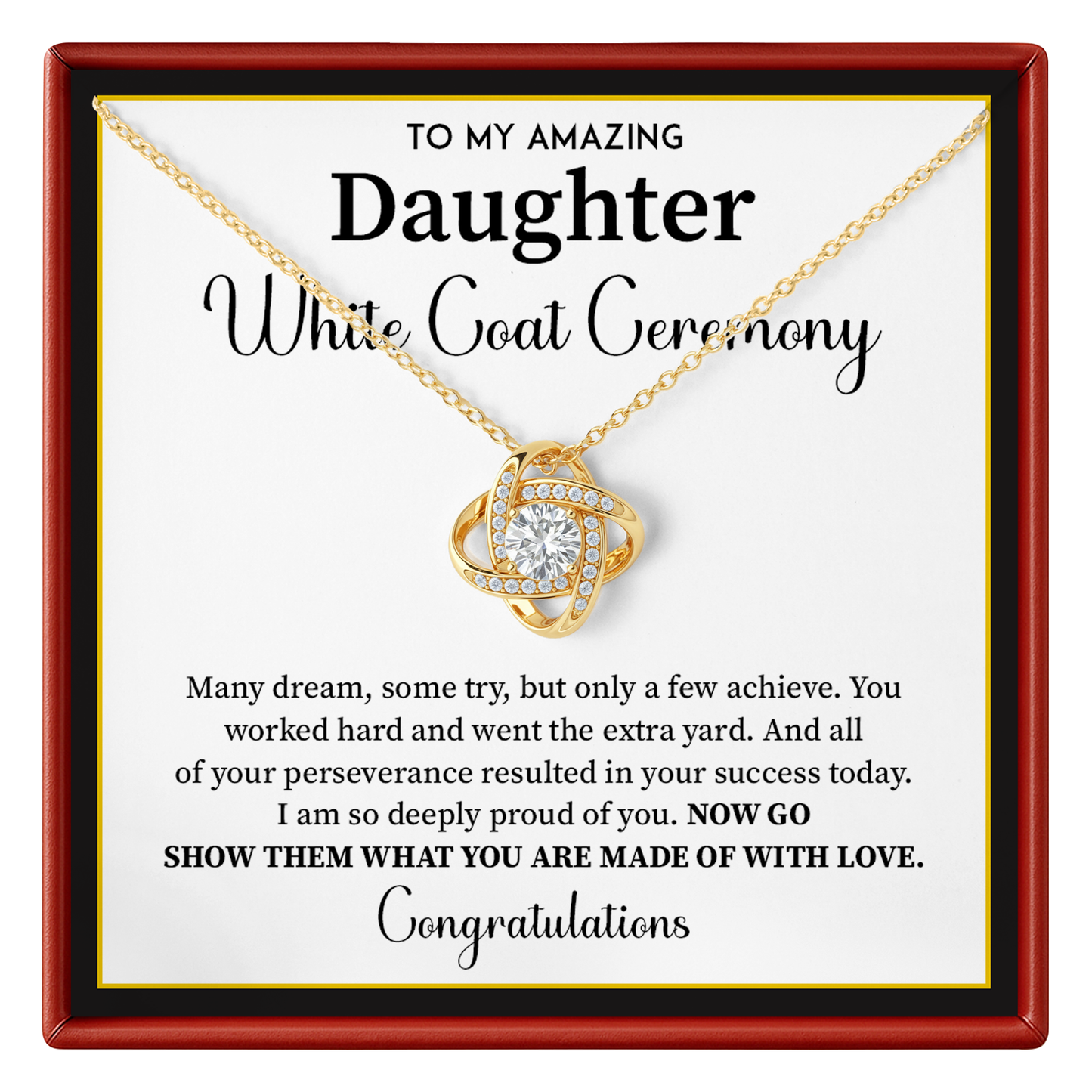 White Coat Ceremony Gift For Daughter Necklace With Gift Box