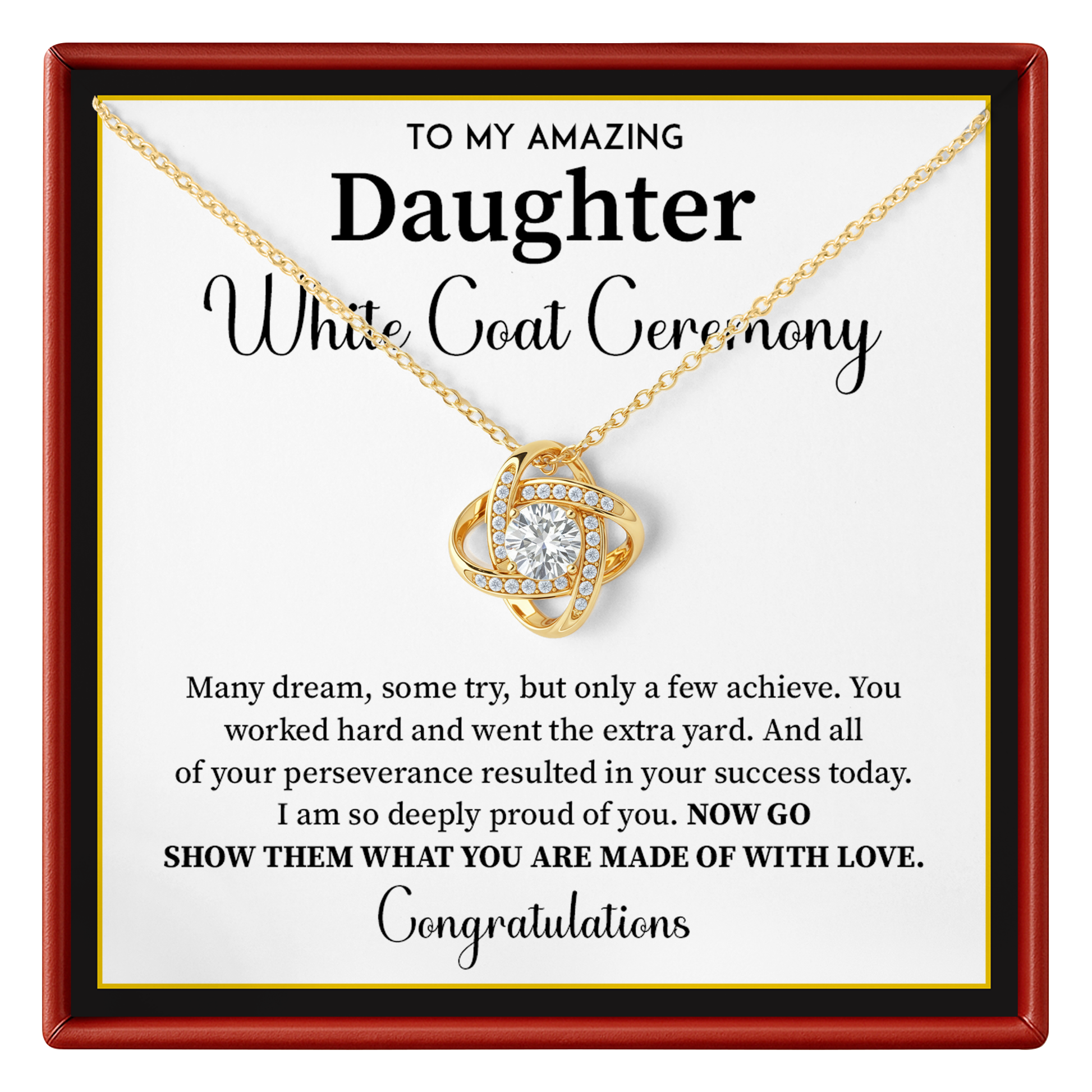 White Coat Ceremony Gift For Daughter Necklace With Gift Box