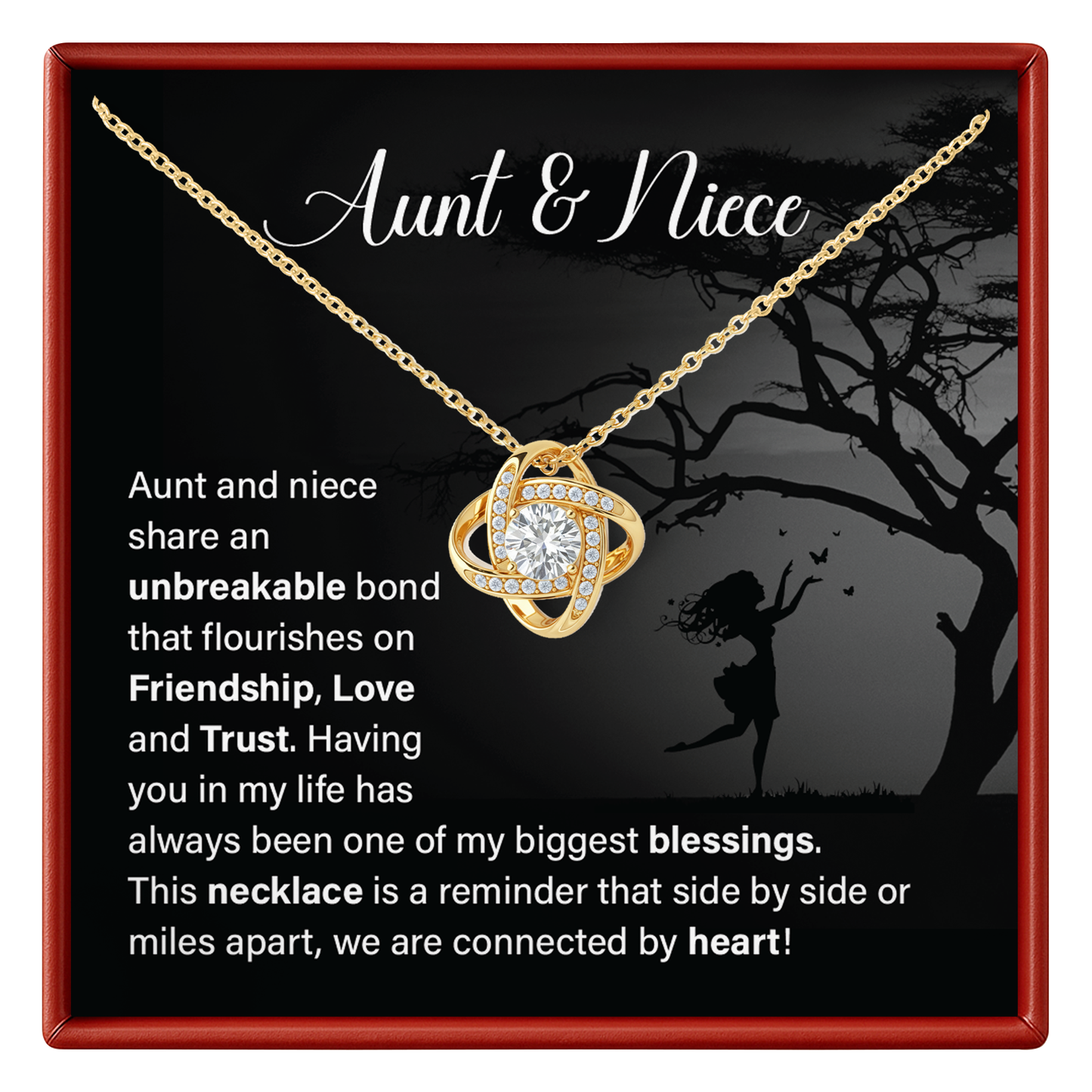 Aunt & Niece share an unbreakable Necklace Gift for Her