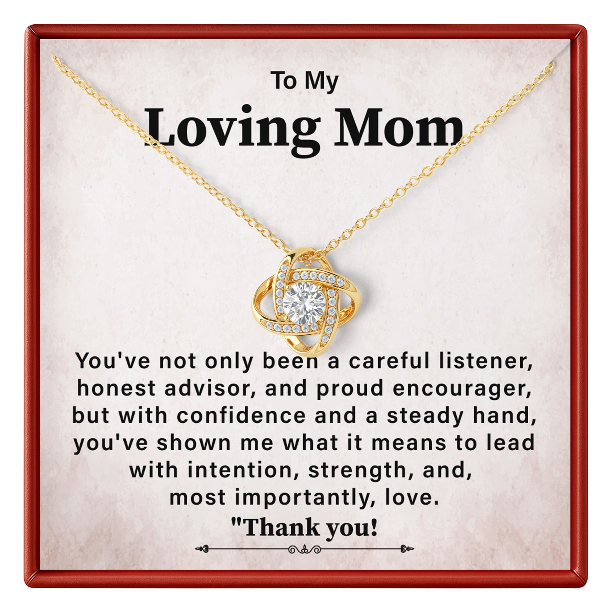 To My Loving Mom Necklace Thank You Gift
