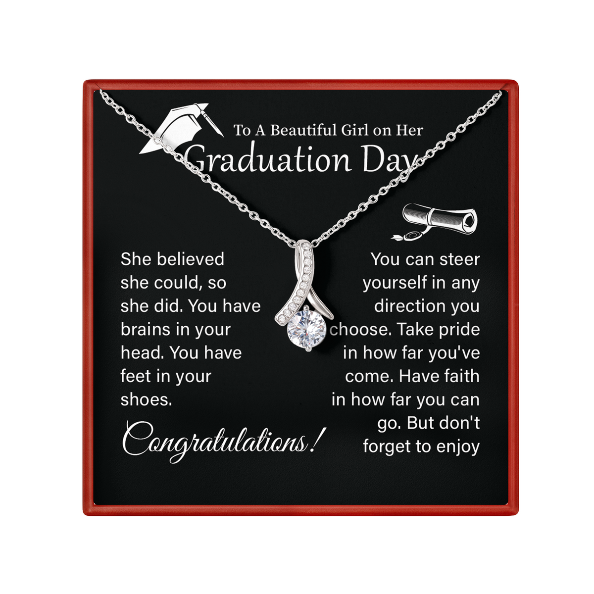 Graduation Necklace for Her College Graduate Congratulations Gift
