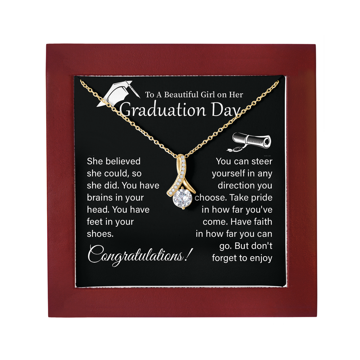 Graduation Necklace for Her College Graduate Congratulations Gift