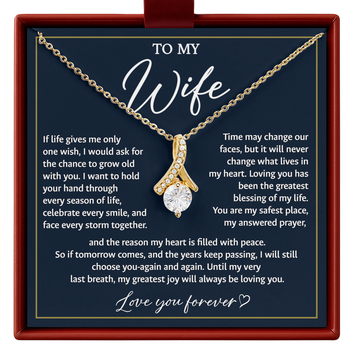 To My Wife Necklace from Husband Anniversary Gift for Wife