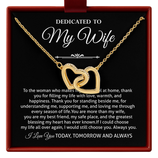 Wife Necklace from Husband Interlocking Hearts Anniversary Gift