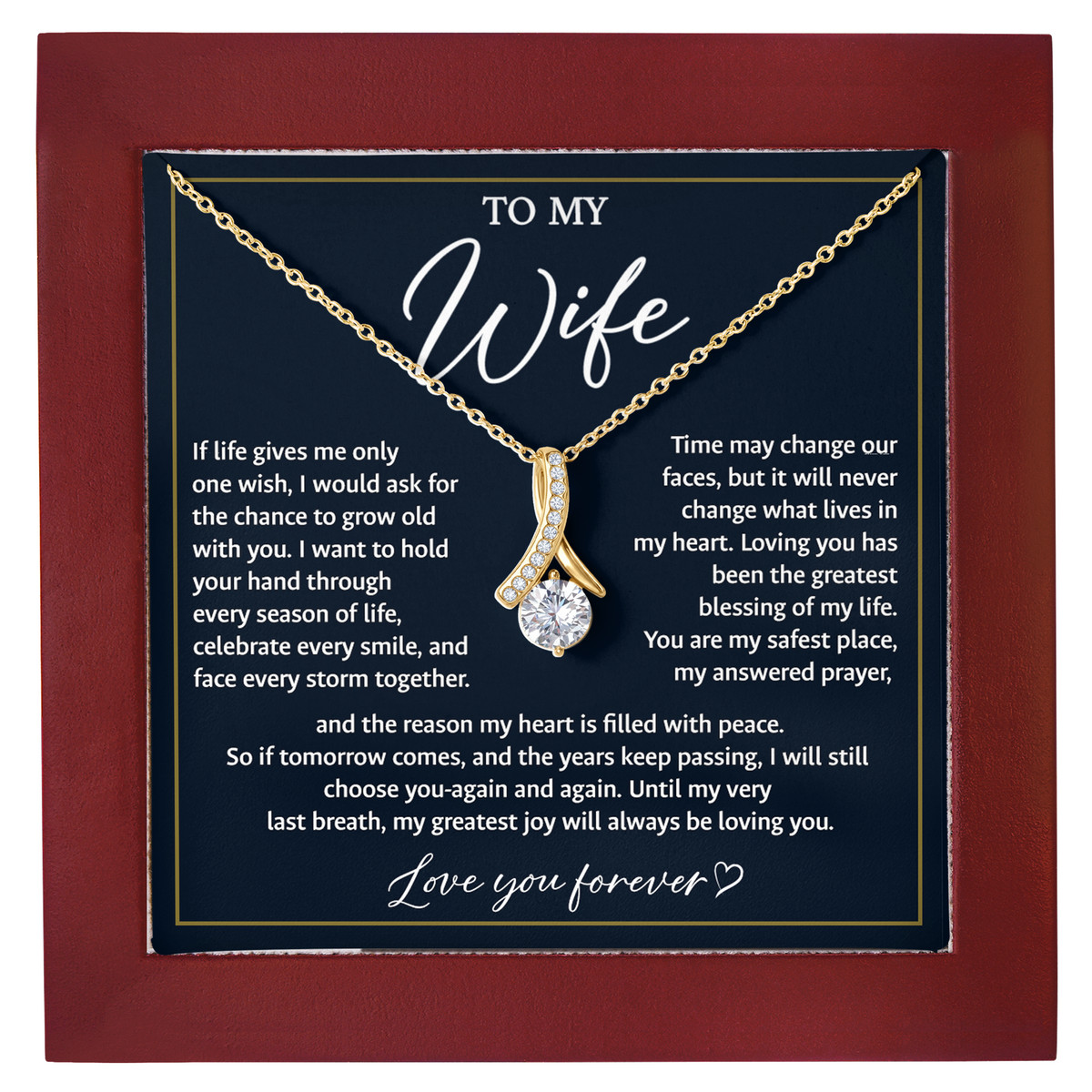 To My Wife Necklace from Husband Anniversary Gift for Wife