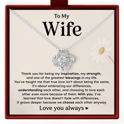 Love Knot Necklace for Wife from Husband Anniversary Gift