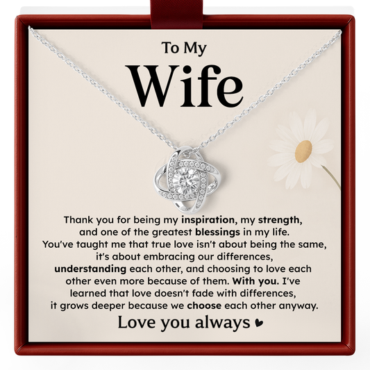 Love Knot Necklace for Wife from Husband Anniversary Gift