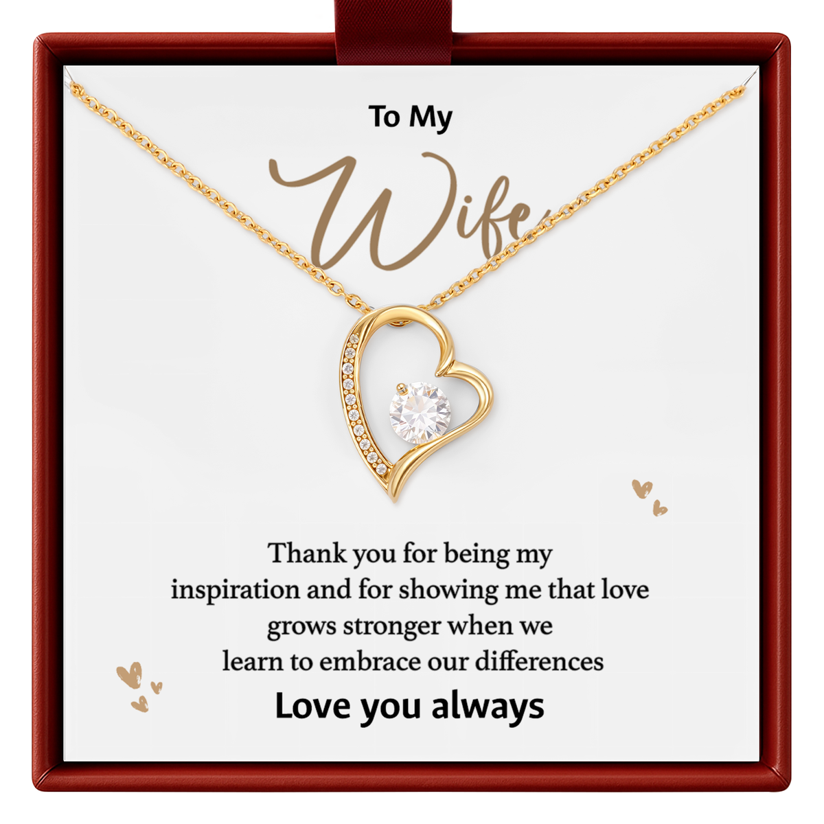 Love Grows Stronger Wife Necklace from Husband Anniversary Gift