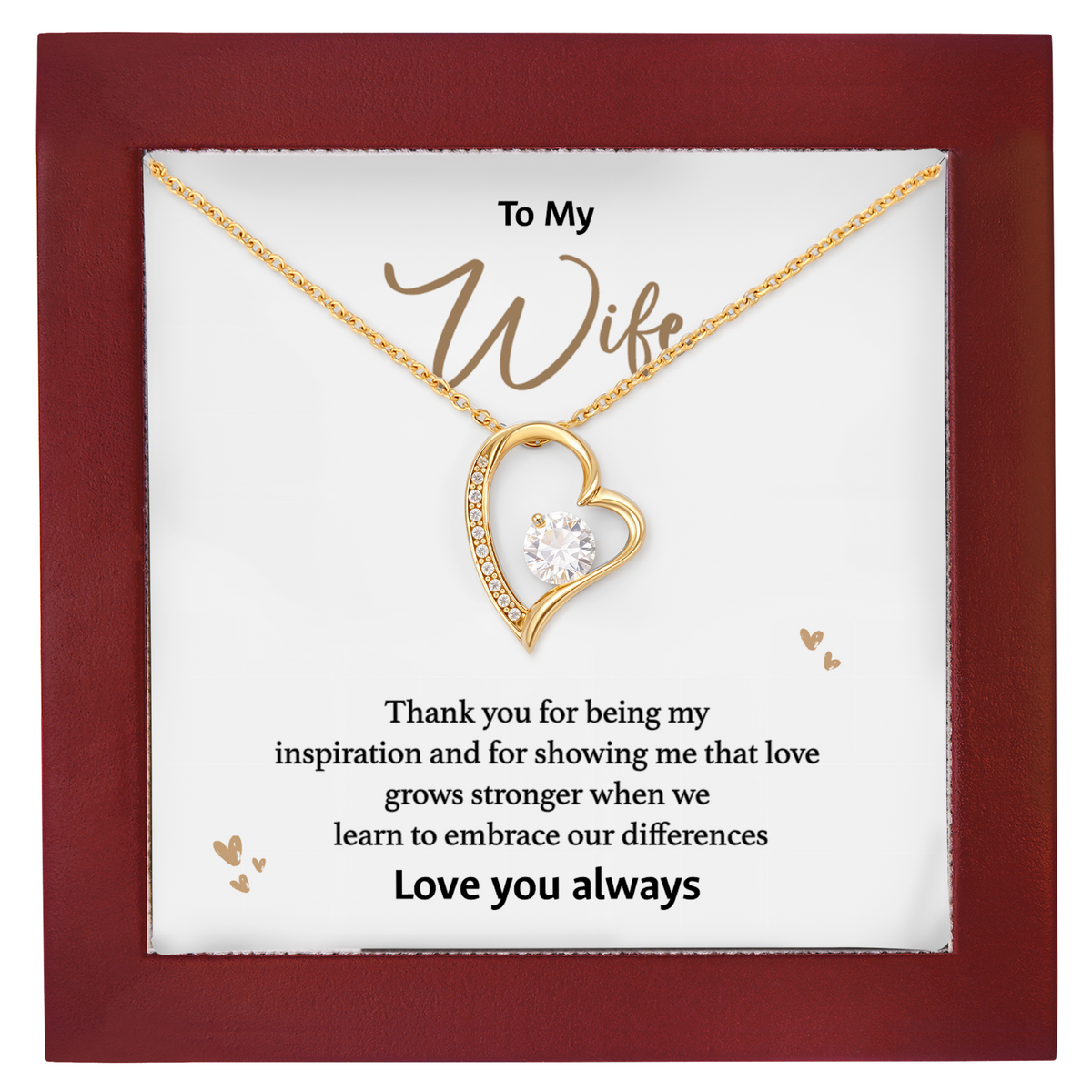 Love Grows Stronger Wife Necklace from Husband Anniversary Gift