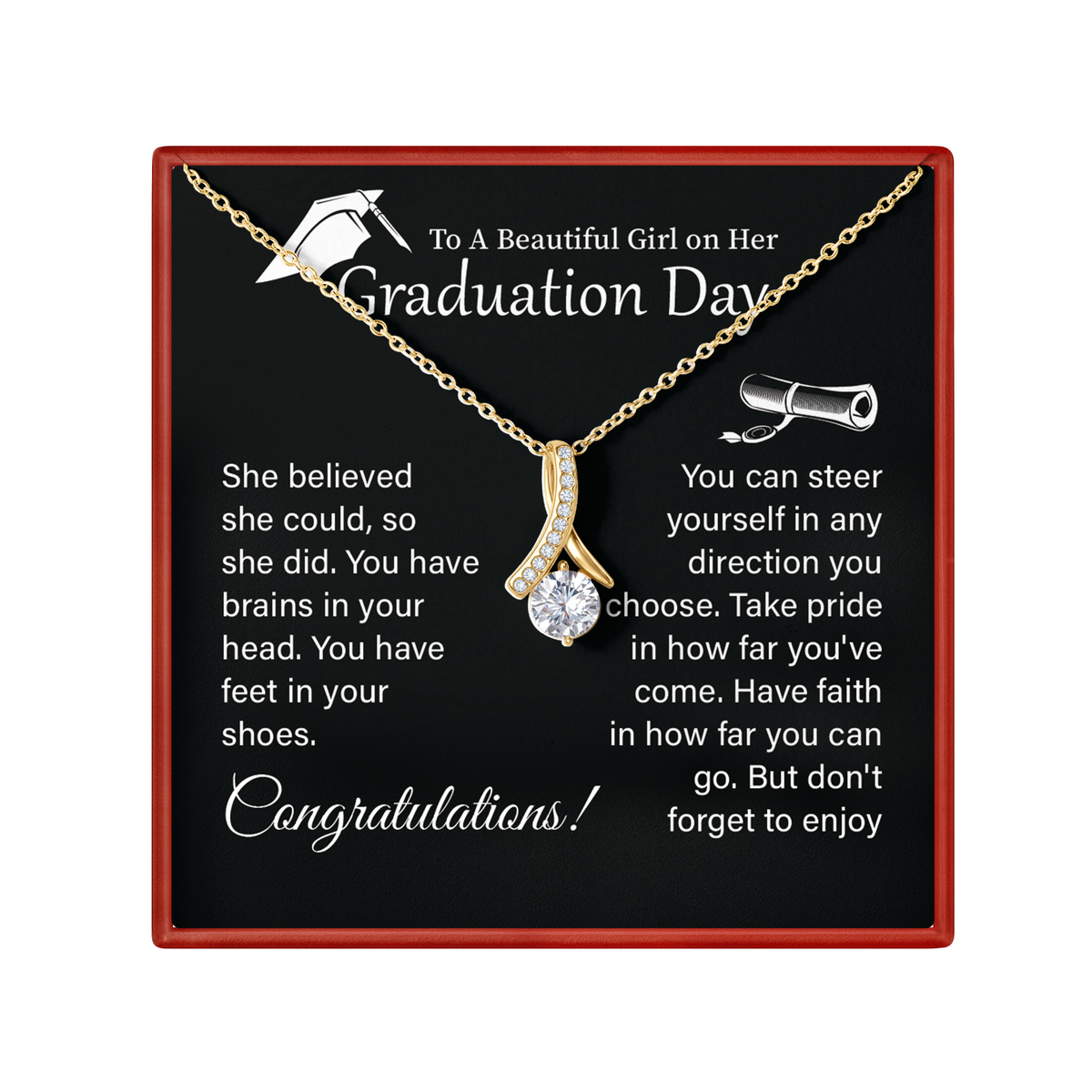 Graduation Necklace for Her College Graduate Congratulations Gift
