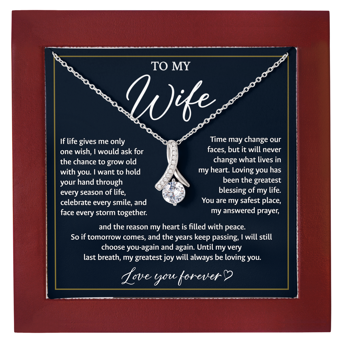 To My Wife Necklace from Husband Anniversary Gift for Wife