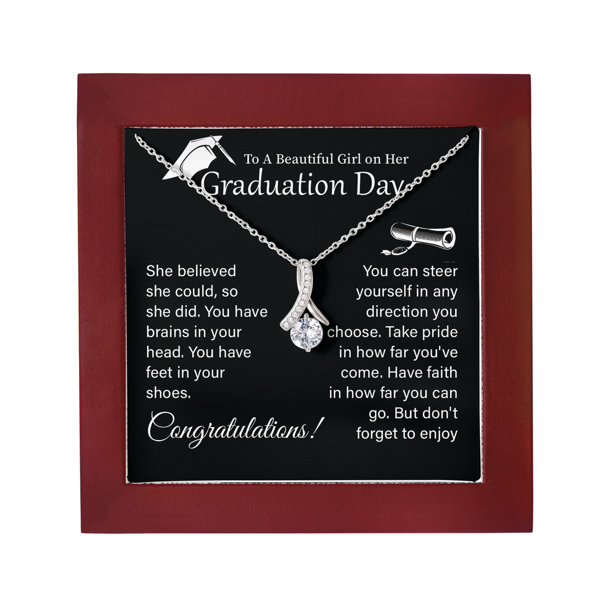 Graduation Necklace for Her College Graduate Congratulations Gift