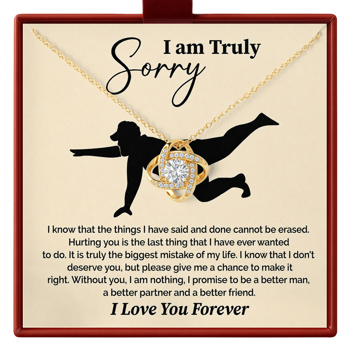 I Am Truly Sorry Necklace for Her Apology Gift for Wife