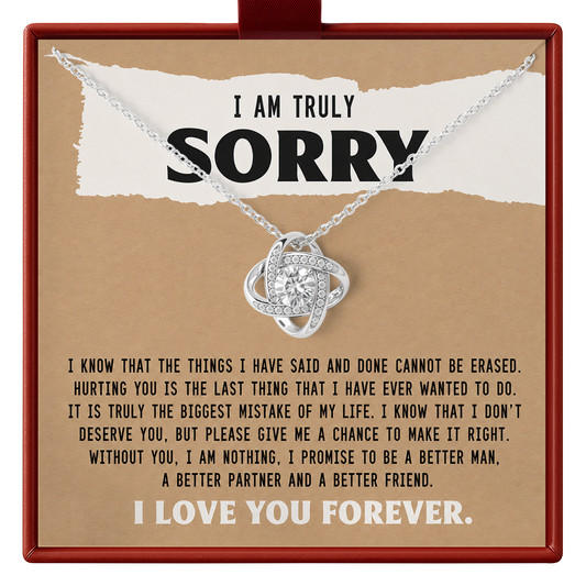 I Am Truly Sorry Necklace for Her Apology Gift for Wife